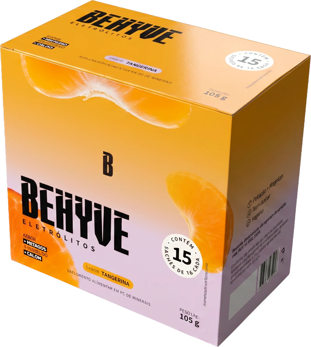 Caixa BEHYVE Eletrólitos Tangerina